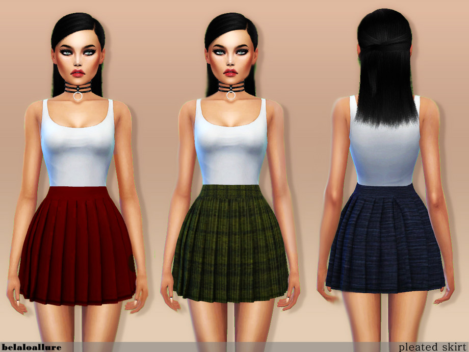 The Sims Resource Belaloallurepleated Skirt