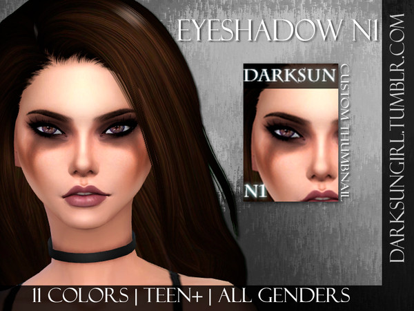 Sims 4 — Eyeshadow N1 by DarksunGirl — Eyeshadow in 11 colors. Teen+ and all genders. Please read and follow my terms of