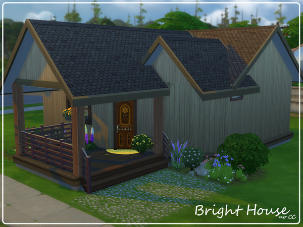 Sims 4 — Bright House (no CC) by simsimopen2 — Beautiful little house with one bedwoom, one bathroom, kitchen and living