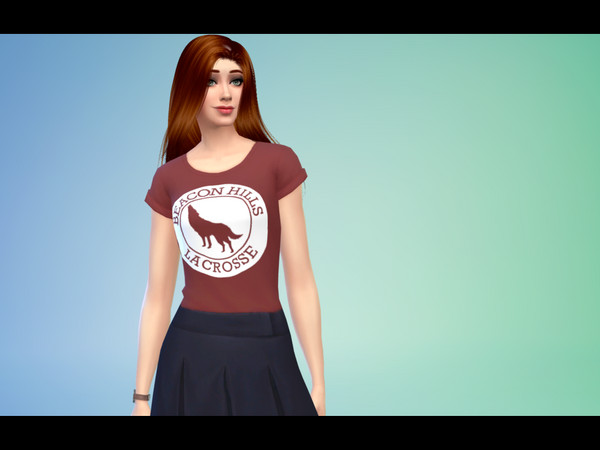 Sims 4 — Beacon Hills Lacrosse Shirt by charlotteisamoose — My first ever cc! This is a simple tee, inspired by the show