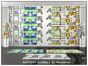 Sims 3 — Nursery Animals_marcorse by marcorse — Five Themed patterns featuring animal designs for the nursery or small