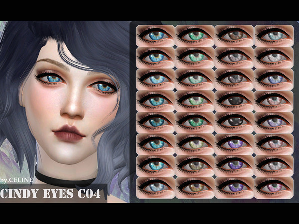 Sims 4 — Cindy Eyes C04 by CelineNguyen — Cindy Eyes C04 is a set contains up to 32 colors, with 4 main tones: blue,