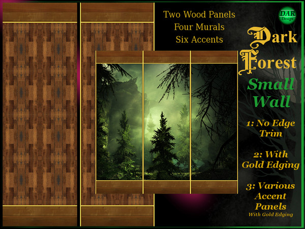 Sims 4 — Dark Forest Paneling by Alan_In_Lowell — Wood paneling collection. Inlaid, end grain, hardwood paneling with top