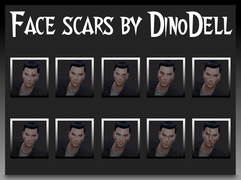 Sims 4 Face scars by DinoDell by DinoDell