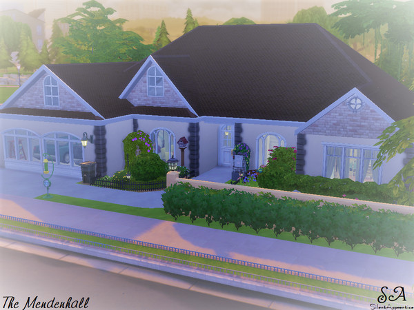Sims 4 — The Mendenhall by silentapprentice2 — The Mendenhall, a blueprint found on homeplans.com. Inside, the spacious