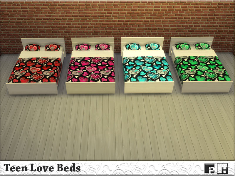 Sims 4 Teen Love Beds by Pinkfizzzzz