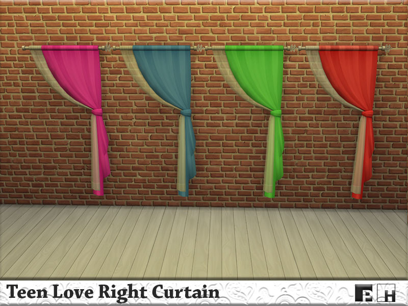 Sims 4 Teen Love Right Curtain by Pinkfizzzzz