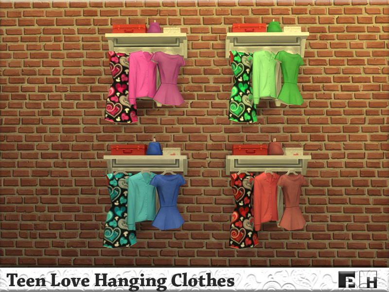 Sims 4 Teen Love Hanging Clothes by Pinkfizzzzz