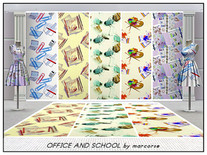 Sims 3 — Office and School_marcorse by marcorse — Five collected patterns suitable for decor in office or schoolroom. All