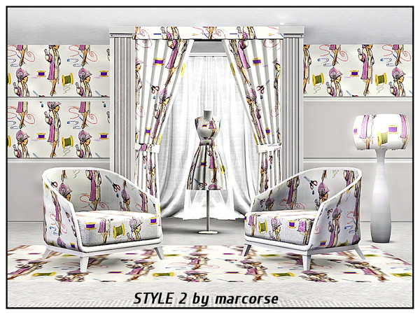 Sims 3 — Style 2_marcorse by marcorse — Themed pattern - model and dressmaking tools , threads and needles