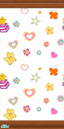 Sims 2 — Care Bears - Wallpaper by Lorah — Mix n match Care Bears carpets with matching walls for the children. 