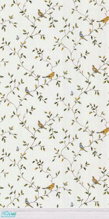 Sims 2 — Birds and Vines Wallpaper - White Kick by merdj — Birds and Vines Wallpaper with white kickboard. 