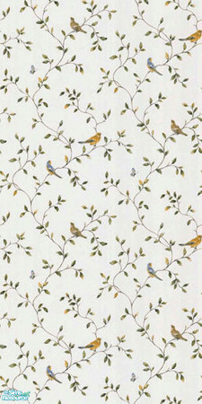 Sims 2 — Birds and Vines Wallpaper - No Trim by merdj — Birds and Vines Wallpaper without trim.