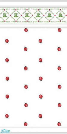 Sims 2 — Lady Bug Picnic Wall by Henwen — 