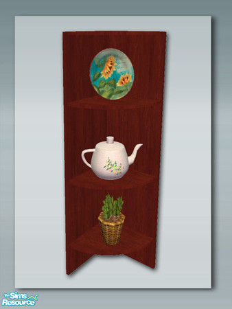 Sims 2 — Rustic Kitchen - Corner Wall Shelf by Shakeshaft — Part of a Rustic style kitchen set with 13 new meshes and 6