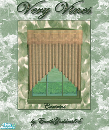 Sims 2 — Very Vines - Curtains by EarthGoddess54 — Part of the Very Viny bathroom set. Enjoy!