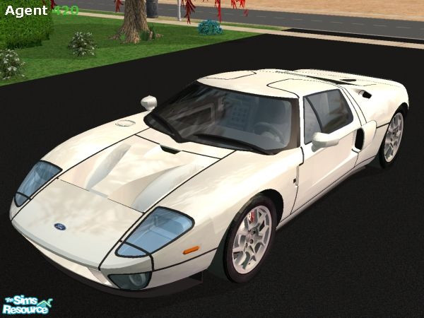 Sims 2 — White Solid Colored Ford GT 40 by Agent420 — A Solid White Colored Ford GT 40. Mesh by Wonkey. (Note: Must GET