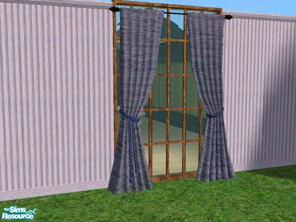 Sims 2 — Yggddrasil blue linen curtain recolor by pregate — Elegant blue linen recolor of Yggdrasil's curtains.