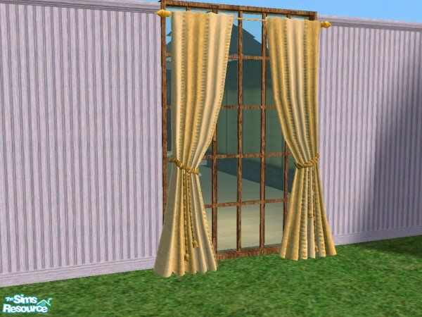 Sims 2 — Yggddrasil yellow curtain recolor by pregate — Yellow striped fabric used to recolor yggdrasil's curtains.