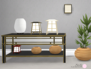 Sims 4 — Well Set by DOT — Well Set. 14 Contemporary and Modern Lights with an Asian flare includes bamboo wood vases and