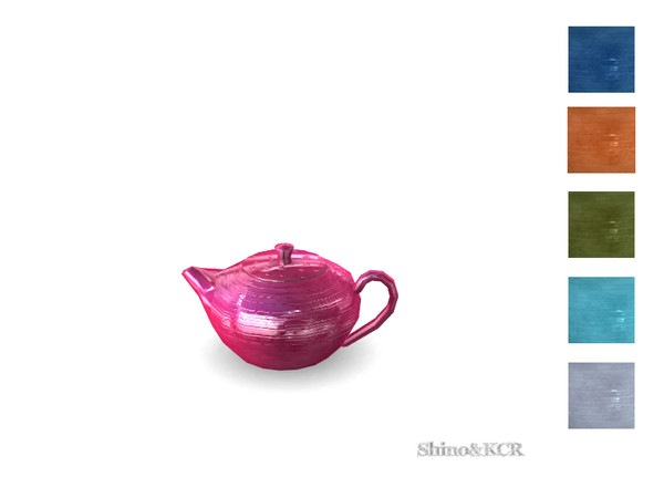 Sims 4 — Decor PB - Tea Pot by ShinoKCR — Tabletop Things inspired by Potterybarn Swirl Melamine and galvaniced Office