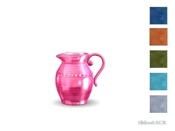 Sims 4 — Decor PB - Pitcher by ShinoKCR — Tabletop Things inspired by Potterybarn Swirl Melamine and galvaniced Office