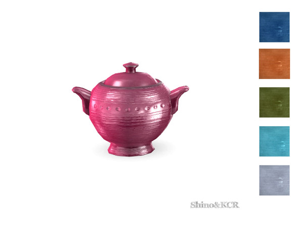 Sims 4 — Decor PB - Tureen by ShinoKCR — Tabletop Things inspired by Potterybarn Swirl Melamine and galvaniced Office