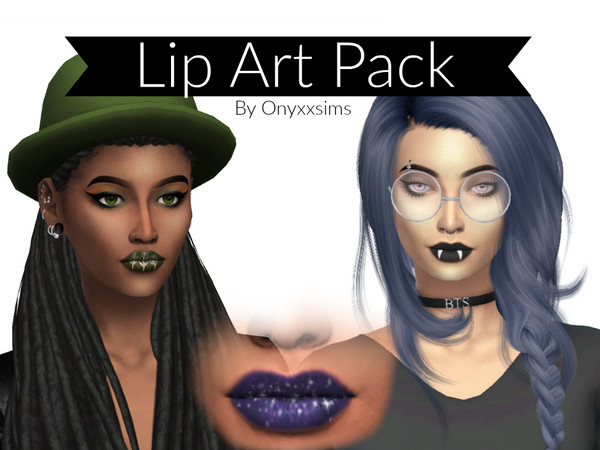 Sims 4 — Lip Art Pack  by onyxxsims — This is a lipstick art pack consisting of: -1 galaxy lipstick -1 vampire lipstick