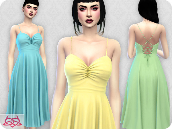 Sims 4 — Claudia dress RECOLOR 3 (Needs mesh) by Colores_Urbanos — 25 options - inspired by my real designs Need mesh,