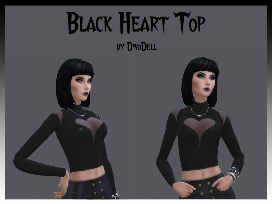 The Sims Resource - Black Heart Top