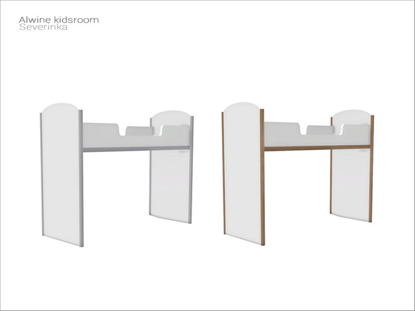 Sims 4 — [Alwine kidsroom] single bed frame high by Severinka_ — High frame for single bed (decor). Required matress From