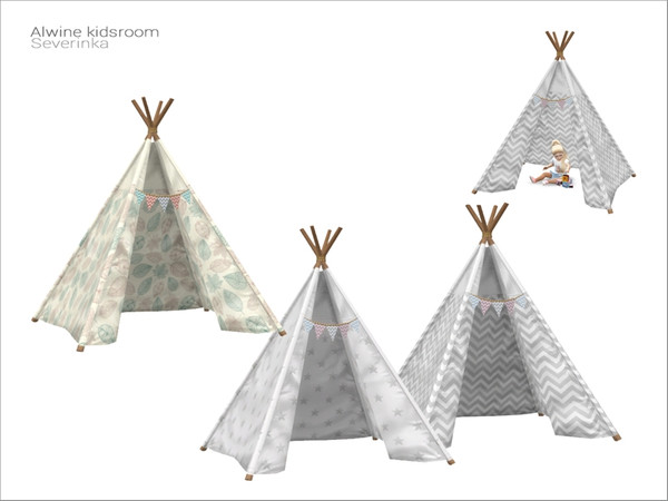 Sims 4 — [Alwine kidsroom] wigwam (awning) by Severinka_ — Wigwam (decorative awning) From the set 'Alwine kidsroom'