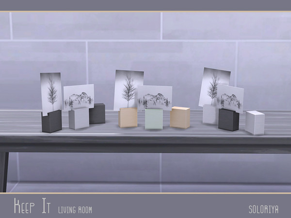 Sims 4 — Keep It Living Room Table Paintings by soloriya — Table paintings with three cubes. Part of Keep It Living room