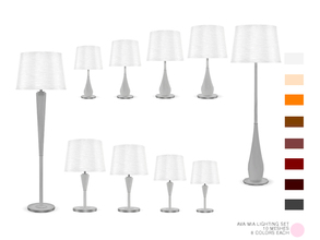 Sims 4 — Ava Mia Lighting Set by DOT — Ava Mia Lighting Set. 10 Contemporary and Modern Lights that includes sized table,