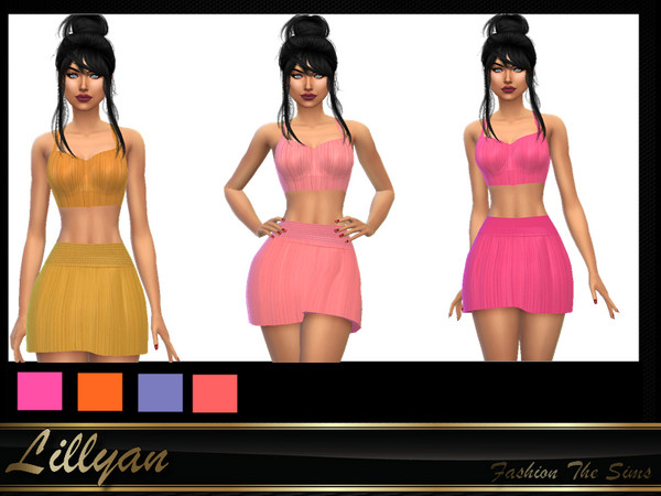 Sims 4 — Top and Skirt by LYLLYAN — Top and Skirt in 4 colors Base game