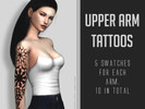 Sims 4 — Upper Arm Tattoos by zombie_potatoes — 5 swatches for the right arm and another 5 swatches for the left. 10
