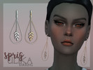 Sims 4 — Sprig earrings by UliKa — Long women's earrings in 2 colors.