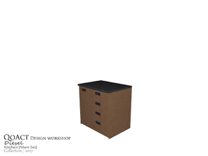Sims 3 — Diesel Counter Wide Drawers Right by QoAct — Part of the Diesel Kitchen QoAct Design Workshop | 2017 Kitchen