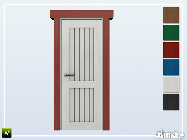 Sims 4 — Fana Door Single 2x1 by Mutske — Scandinavian type of door to match the Fana constructionset. Made by