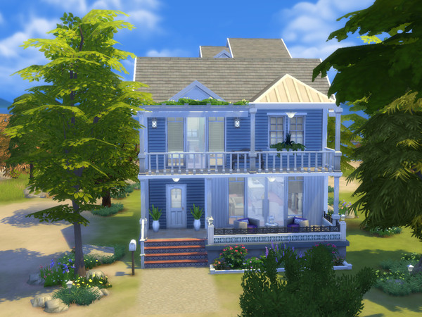 Sims 4 — Sea Breeze (no CC) by Suanin — Beach house featuring a rooftop terrace with a stunning view of the ocean, built