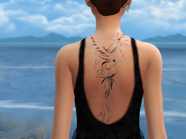 Sims 4 — Phoenix Tattoo by Licorne1710 — This is my first upload, so be indulgent please ! It is just a phoenix tattoo
