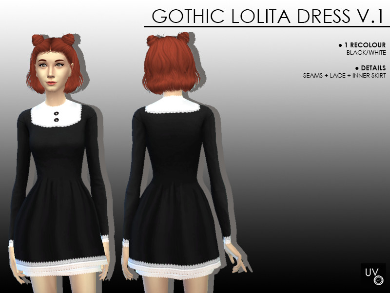 Sims 4 The Sims Resource | Gothic Lolita Dress V.1 by TSR Creator
