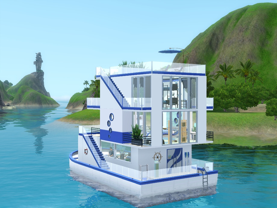 Строить дом на воде игра. Симс 3 Райские острова плавучий дом. Симс 3 дом на острове. Симс 3 хаусбот. Симс 3 Райские острова дом на воде.