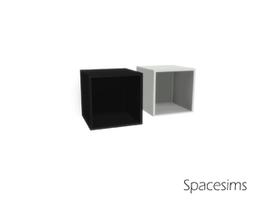 Sims 4 — Monazite dining room - Wall shelf by spacesims — A simple, cubic wall shelf for your Sims' homes.