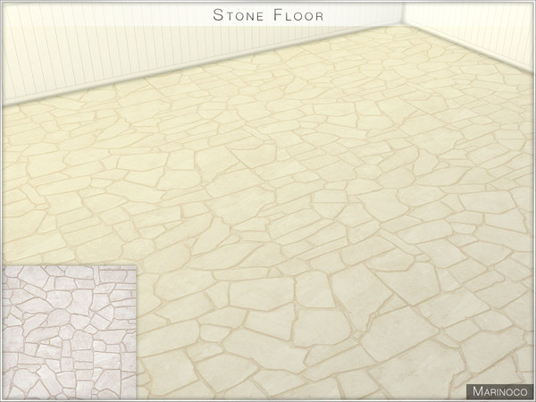 Sims 4 — Stone Floor by Marinoco — Light stone floor contains 1 color. Clean, seamless design reminds of a seaside place,