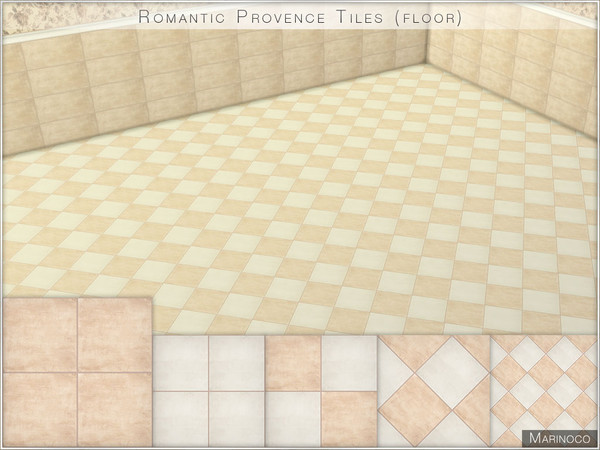 Sims 4 — Romantic Provence Tiles (floor) by Marinoco — Floor tiles in a romantic provence style contains 5 different