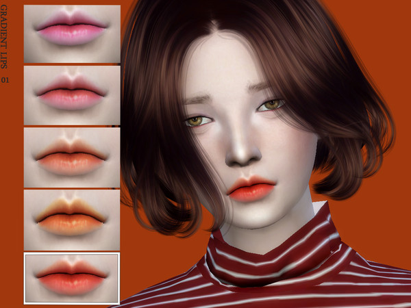 Sims 4 — Gradient Lips 01 by LIAASIMS — Gradient Lips 01 - 5 Swatches -Custom Colors *Does not show over some skin