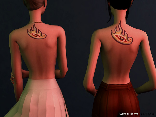 Sims 4 — Lateralus Eye by Arpeggi — Tool Tattoos in 2 different sizes for upper back.