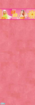 Sims 2 — Children's Wallpapers - Red Barbie by gummypeaches — A red wallpaper for a barbie fan or a little girl.