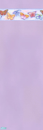 Sims 2 — Children's Wallpapers - PurpleButterfly by gummypeaches — A purple wallpaper with a butterfly border. Perfect